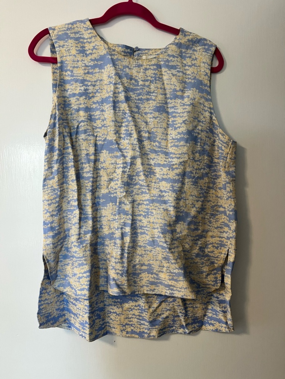 COS Sleeveless Blue and Cream Printed Women's Top